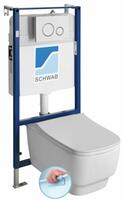 BELLO závěsné WC Rimless s podomítkovou nádržkou a tlačítkem Schwab, bílá | Více - 
