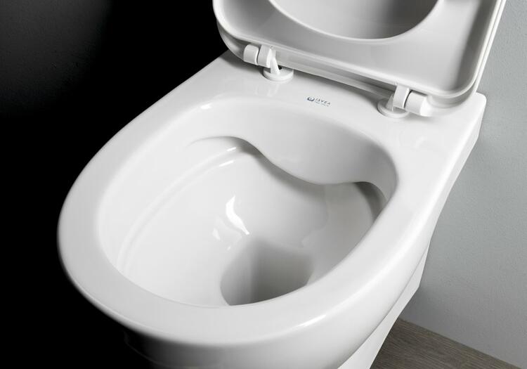 ABSOLUTE závěsné WC Rimless s podomítkovou nádržkou a tlačítkem Schwab, bílá