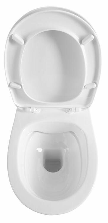 ABSOLUTE závěsné WC Rimless s podomítkovou nádržkou a tlačítkem Schwab, bílá