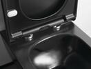 Závěsné WC AVVA Rimless s podomítkovou nádržkou a tlačítkem Schwab, černá mat