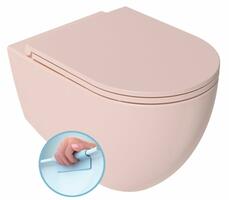 INFINITY závěsná WC mísa, Rimless, 36,5x53cm, růžová Salmon | Více - 