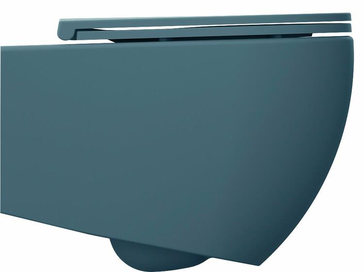 INFINITY závěsná WC mísa, Rimless, 36,5x53cm, zelená petrol