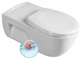 HANDICAP závěsná WC mísa prodloužená, Rimless, 37x70 cm, bílá | Více - 