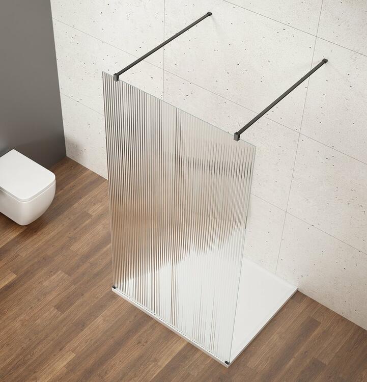 Sprchová stěna Walk-in 80 cm černá/sklo nordic – Gelco Vario black GX1580-02