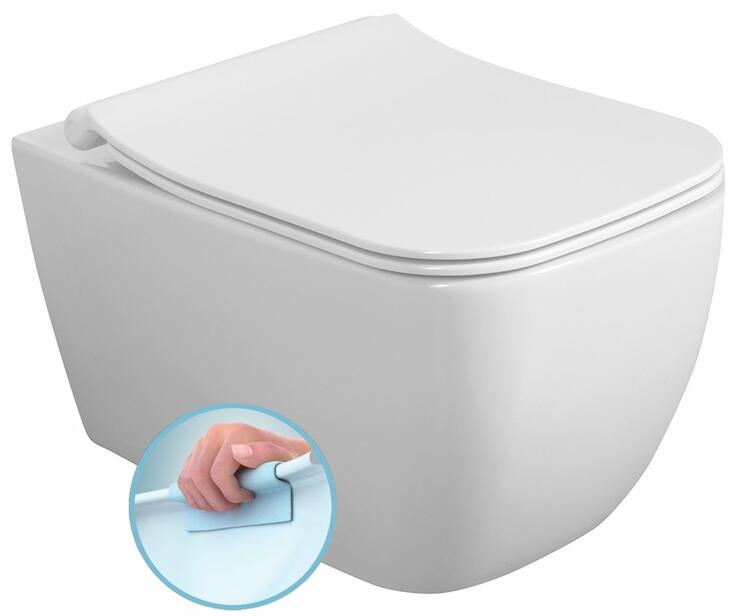 VEA závěsná WC mísa Rimless, 34,5x52cm, bílá