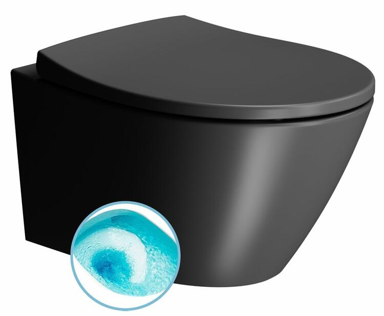 Závěsná WC mísa swirlflush černá mat – GSI Modo 981626