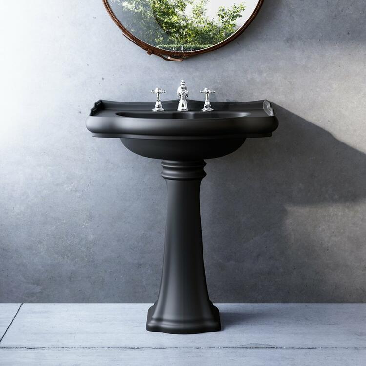 Umyvadlo 69 cm černá mat – Kerasan Retro 104631-3