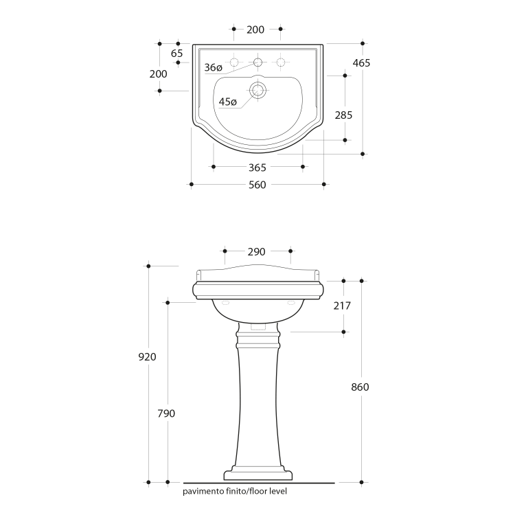Keramické umyvadlo 56×46,5 cm černá mat – Kerasan RETRO 104531