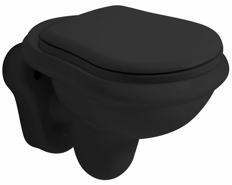 Závěsná WC mísa černá mat – Kerasan Retro 101531
