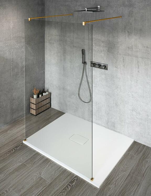 Sprchová stěna Walk-in 100 cm zlatá/transparent – Gelco Vario gold matt GX1210-02