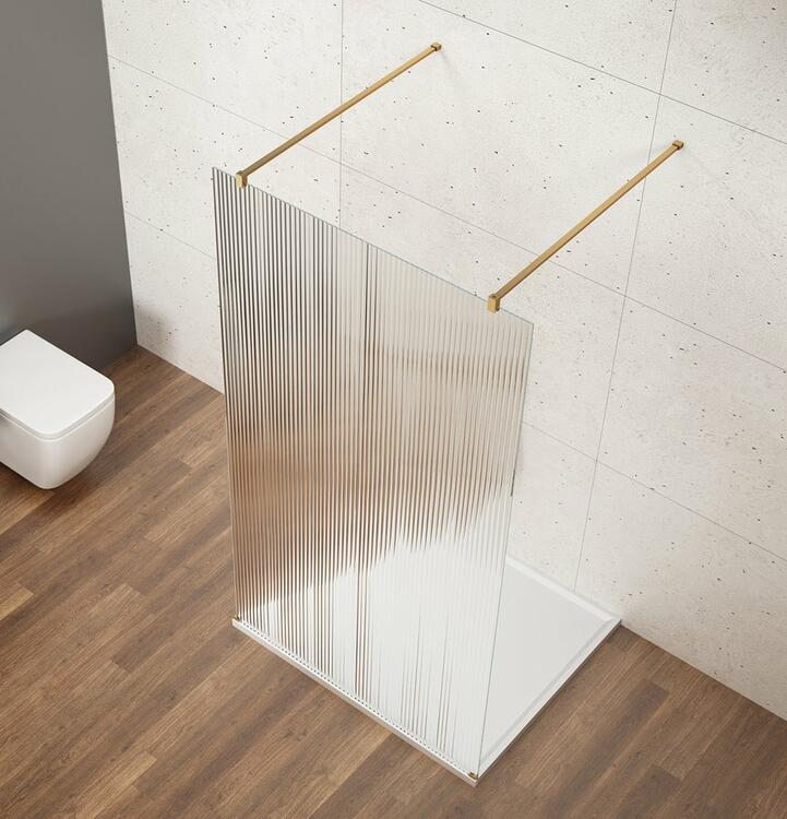 Sprchová stěna Walk-in 80 cm zlatá/sklo nordic – Gelco Vario gold matt GX1580-09