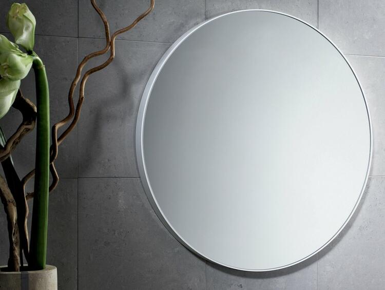 Zrcadlo kulaté v plastovém rámu ø 60cm, bílá