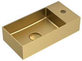 AURUM nerezové umývátko 36,5x18cm, včetně výpusti, levé/pravé, zlato mat | Více - 