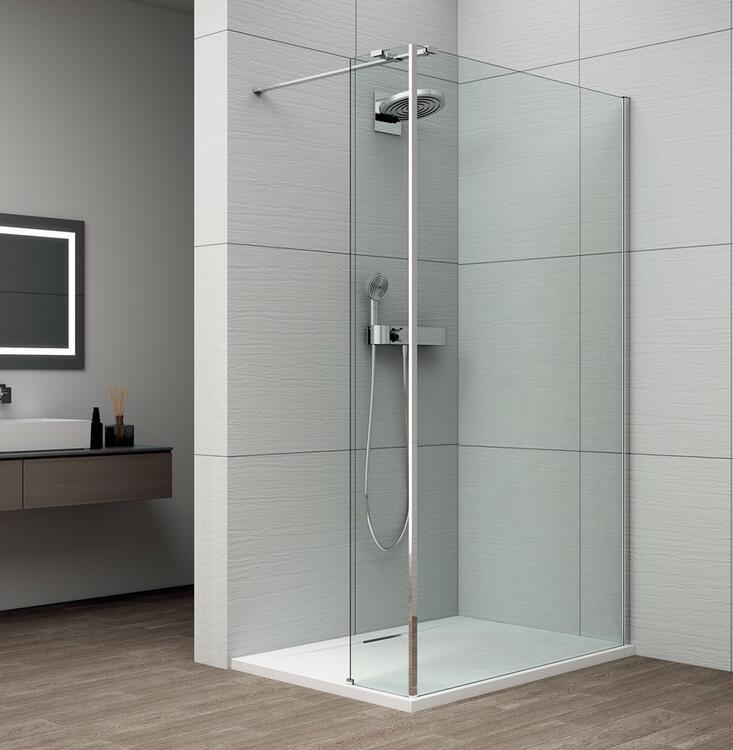 Sprchová stěna Walk-in 120 cm chrom/transparent – Polysan Esca chrome ES1012-01