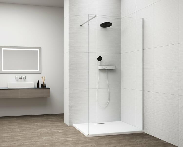 Sprchová stěna Walk-in 70 cm chrom/transparent – Polysan Esca chrome ES1070-01