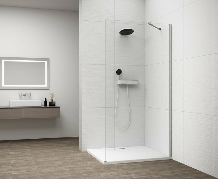 Sprchová stěna Walk-in 80 cm chrom/transparent – Polysan Esca chrome ES1080-01