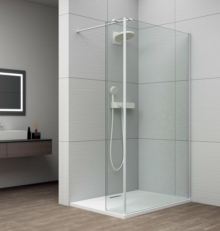 Sprchová stěna Walk-in 120 cm bílá/transparent – Polysan Esca white matt ES1012-03