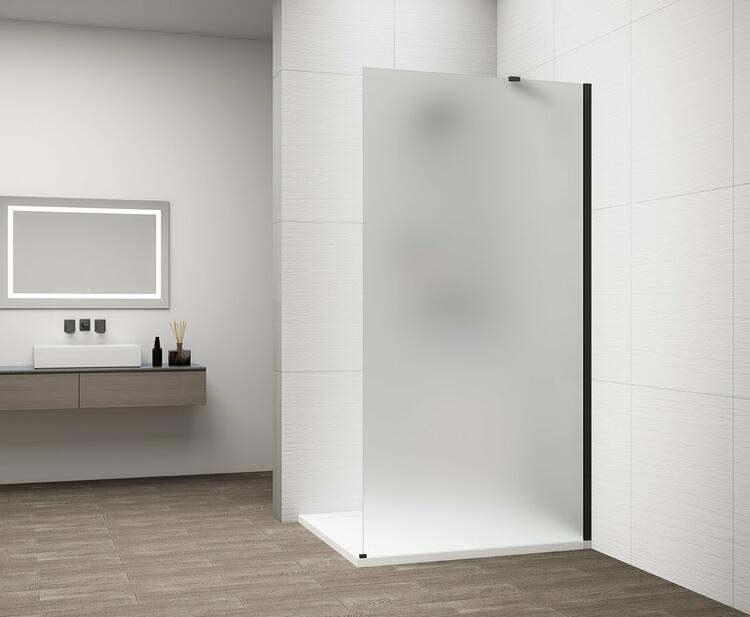 Sprchová stěna Walk-in 70 cm černá/matné sklo – Polysan Esca black matt ES1170-02