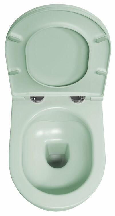INFINITY závěsná WC mísa, Rimless, 36,5x53cm, zelená mint