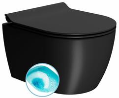 PURA SHORT závěsná WC mísa, Swirlflush, 35x46cm, černá dual-mat | Více - 