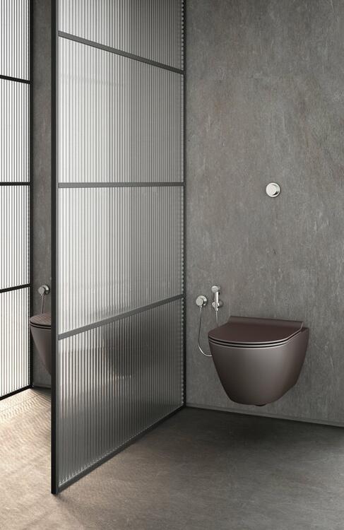 PURA závěsná WC mísa, Swirlflush, 36x50cm, bistro dual-mat