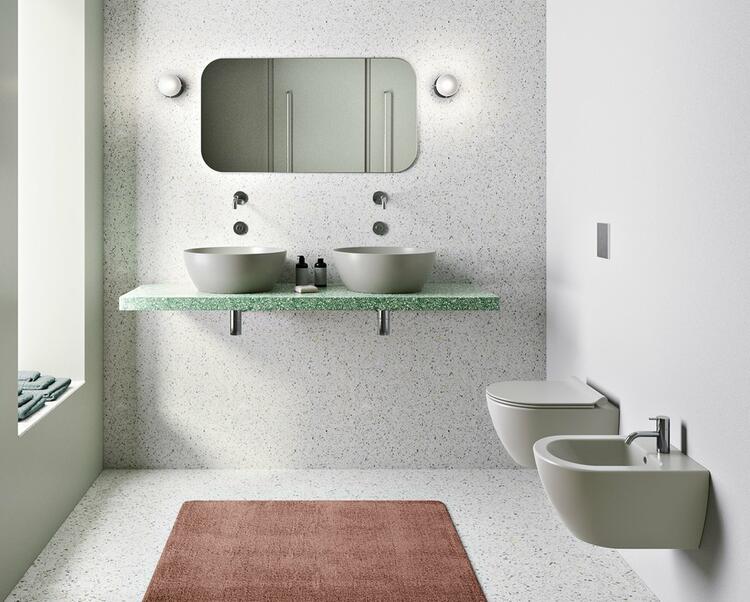 PURA závěsná WC mísa, Swirlflush, 36x50cm, cenere dual-mat
