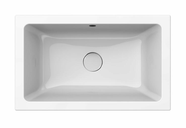 KUBE X keramické umyvadlo 60x37cm, zápustné, broušená spodní hrana, bílá ExtraGlaze