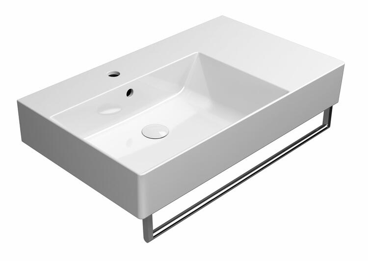 Keramické umyvadlo levé 80×47 cm bílá – GSI KUBE X 94569111