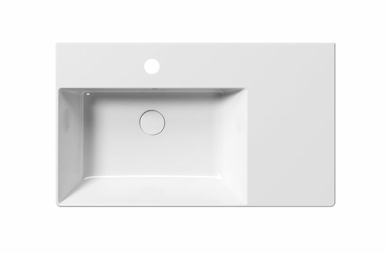 Keramické umyvadlo levé 80×47 cm bílá – GSI KUBE X 94569111