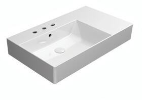 Keramické umyvadlo levé 80×47 cm bílá – GSI KUBE X 94569311 | Více - 