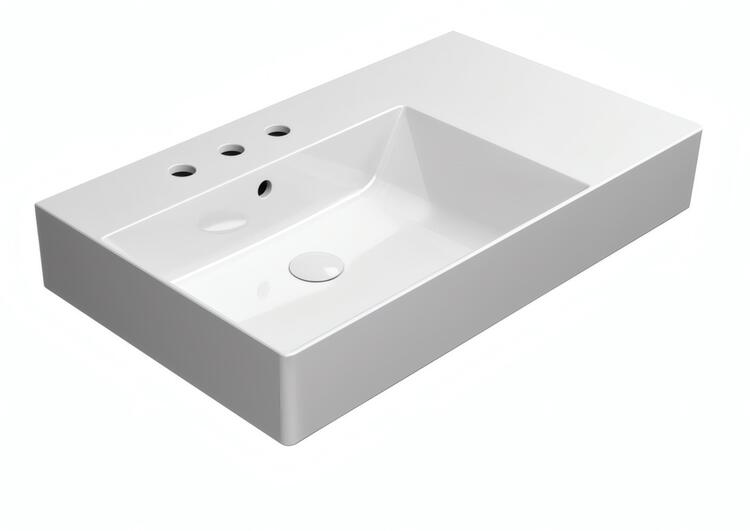Keramické umyvadlo levé 80×47 cm bílá – GSI KUBE X 94569311