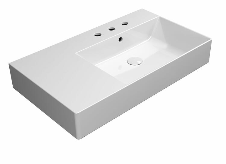 Keramické umyvadlo pravé 80×47 cm bílá – GSI KUBE X 94579311