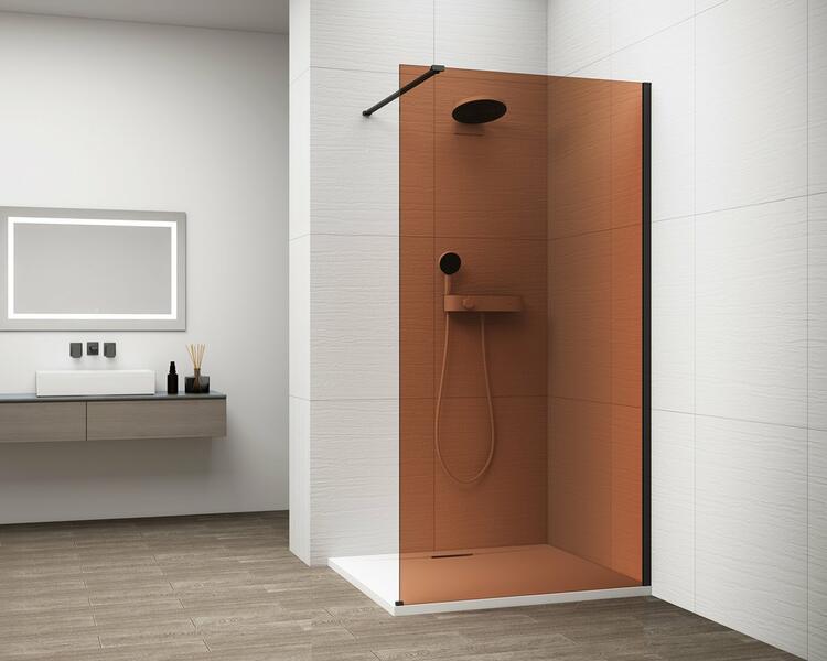 Sprchová stěna Walk-in 100 cm černá/sklo Marron – Polysan Esca black matt ES1510-02