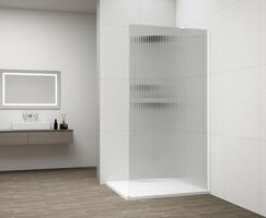 ESCA WHITE MATT jednodílná sprchová zástěna k instalaci ke stěně, sklo Flute, 1000 mm | Více - 