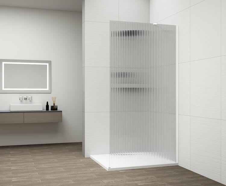 Sprchová stěna Walk-in 120 cm bílá/sklo Flute – Polysan Esca white matt ES1312-03