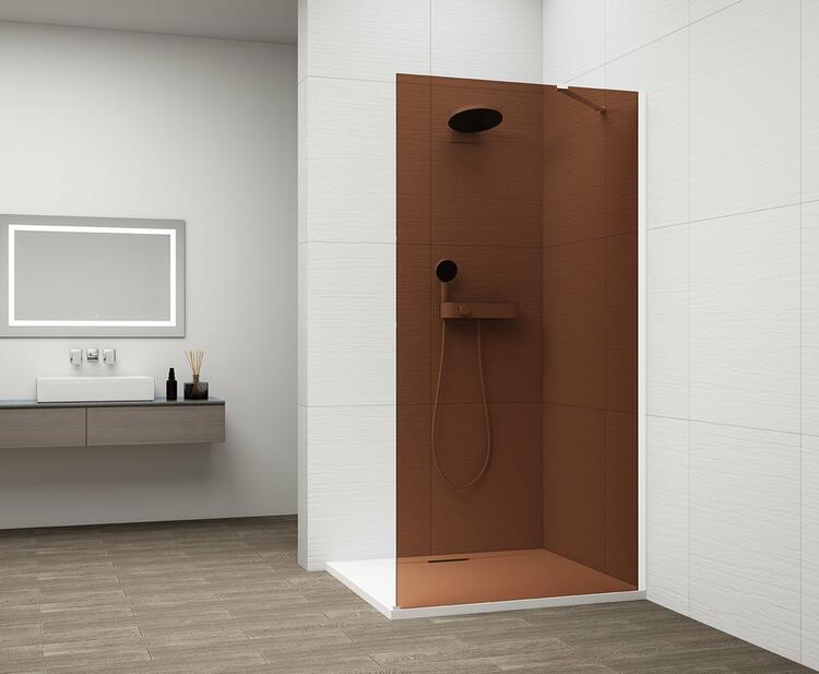 Sprchová stěna Walk-in 100 cm bílá/sklo Marron – Polysan Esca white matt ES1510-03