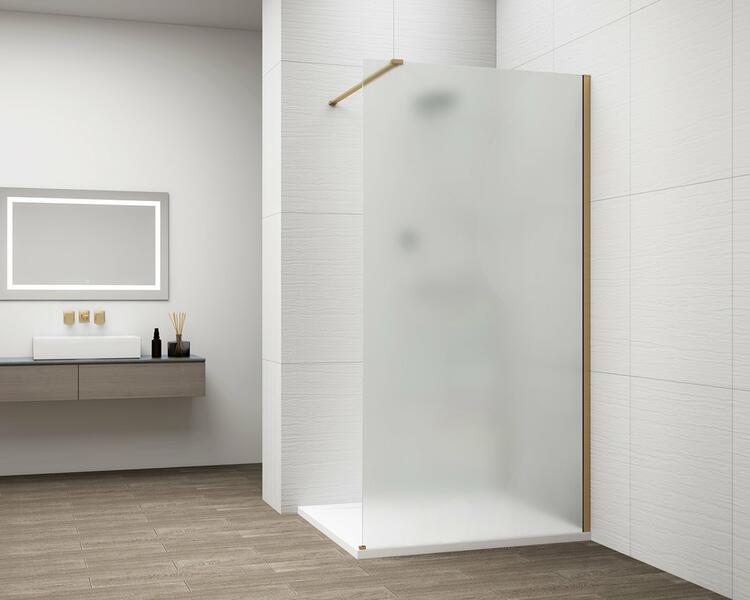 Sprchová stěna Walk-in 120 cm zlatá/matné sklo – Polysan Esca gold matt ES1112-04