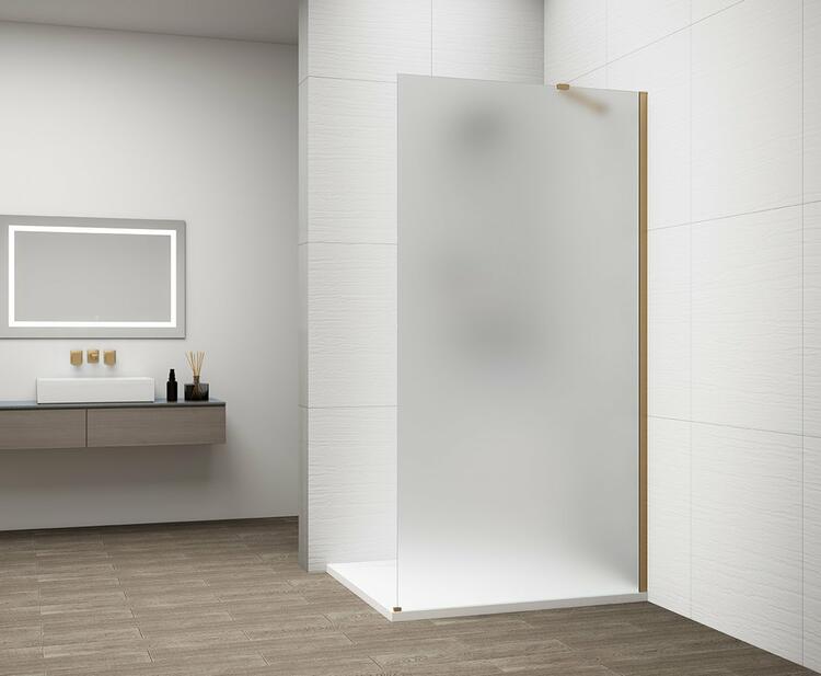 Sprchová stěna Walk-in 70 cm zlatá/matné sklo – Polysan Esca gold matt ES1170-04