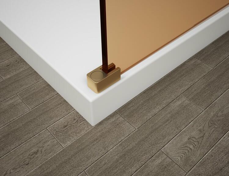 Sprchová stěna Walk-in 80 cm zlatá/matné sklo – Polysan Esca gold matt ES1180-04