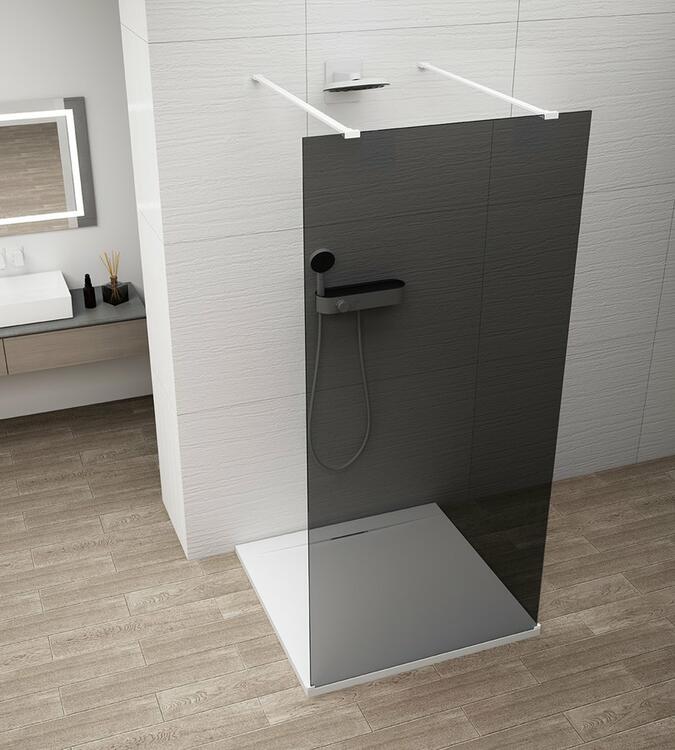 Sprchová stěna Walk-in 150 cm bílá/kouřové sklo – Polysan Esca white matt ES1215-07