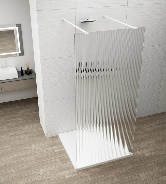 Sprchová stěna Walk-in 130 cm bílá/sklo Flute – Polysan Esca white matt ES1313-07