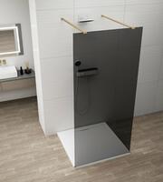 Sprchová stěna Walk-in 130 cm zlatá/kouřové sklo – Polysan Esca gold matt ES1213-08 | Více -
