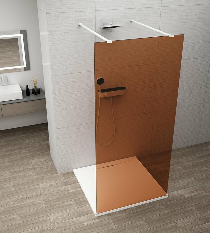 Sprchová stěna Walk-in 100 cm bílá/sklo Marron – Polysan Esca white matt ES1510-07
