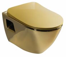PAULA závěsná WC mísa, 35,5x50cm, zlatá | Více - 