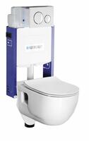 Závěsné WC Brilla s podomítkovou nádržkou a tlačítkem Geberit, bílá | Více - 