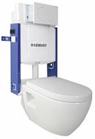 Závěsné WC Nera s podomítkovou nádržkou a tlačítkem Geberit, bílá | Více - 