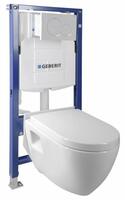 Závěsné WC Nera s podomítkovou nádržkou do sádrokartonu a tlačítkem Geberit, bílá | Více - 