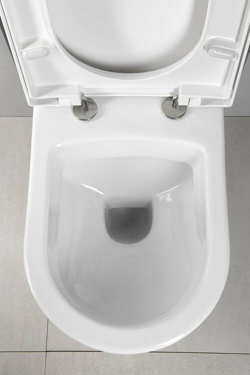 Závěsné WC Nera s podomítkovou nádržkou do sádrokartonu a tlačítkem Geberit, bílá