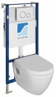 Závěsné WC NERA s podomítkovou nádržkou a tlačítkem Schwab, bílá | Více - 