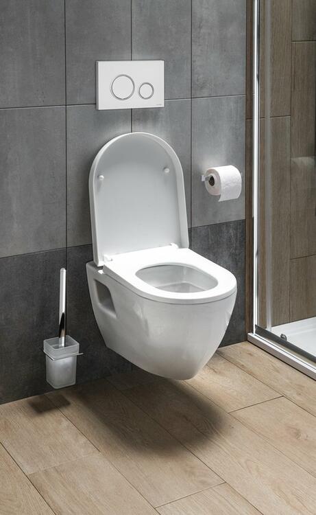 Závěsné WC NERA s podomítkovou nádržkou a tlačítkem Schwab, bílá